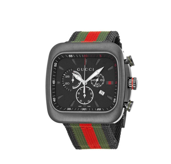 Gucci YA131202 Coupe Chronograph Gucci Pattern Nylon Watch for Men ...