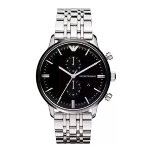 Emporio Armani AR0389 Silver Chronograph Wristwatch for Men