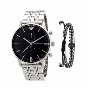 Emporio Armani AR0389 Silver Chronograph Wristwatch for Men