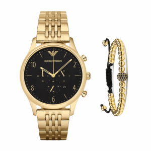Emporio Armani AR1893 Contrasting Gold Wristwatch for Men