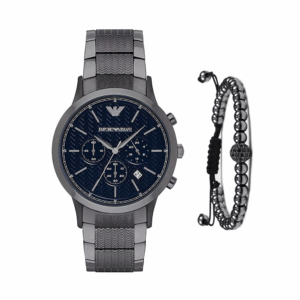 Emporio Armani AR2505 Black Blue Dial Wristwatch for Men