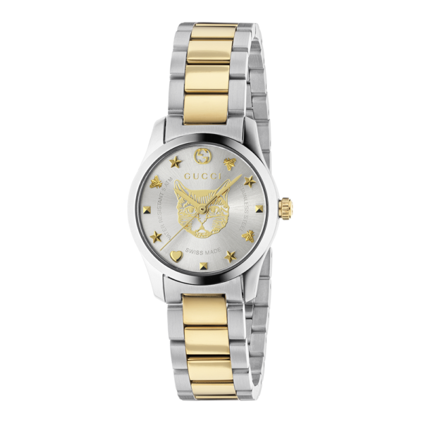 Gucci YA126596 G-Timeless Quartz Silver Dial Two-Tone Watch for Women