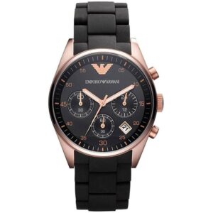 Emporio Armani AR5906 Tazio Black Rose Gold Wristwatch for Men