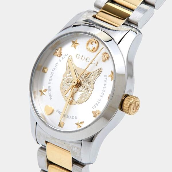 Gucci YA126596 G-Timeless Quartz Silver Dial Two-Tone Watch for Women