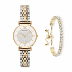 Emporio Armani AR2076 Silver Gold Wristwatch for Women
