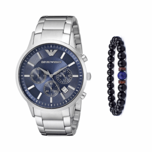 Emporio Armani AR2448 Silver Blue Navy Wristwatch for Men