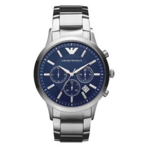 Emporio Armani AR2448 Silver Blue Navy Wristwatch for Men