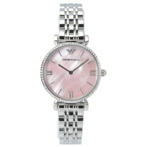 Emporio Armani AR1779 Silver Pink Pearl Wristwatch for Women