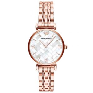 Emporio Armani AR11110 Pearly Rose Gold Wristwatch for Women