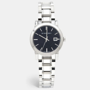 BURBERRY BU9101 Silver Jet Black Dial Wristwatch for Women