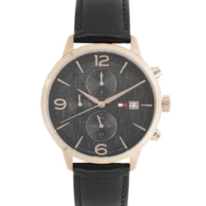 Tommy Hilfiger TH1710358 Analog Display with Black Leather Strap Watch