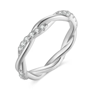 925 Sterling Silver rhodium plating ring for her Size 6
