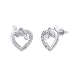 925 Sterling Silver Stug Heart Earrings