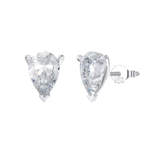 Womens Sterling Silver Stud Earrings with premium stones