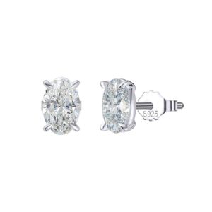 Sterling Silver Stud Earrings with premium 6mm stones for her