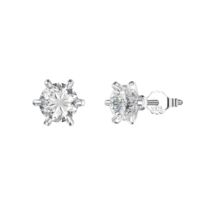925 Sterling Silver Stud Earrings with premium Zirconia stones for her