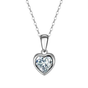 Womans heart shaped 925 Sterling Silver Necklace