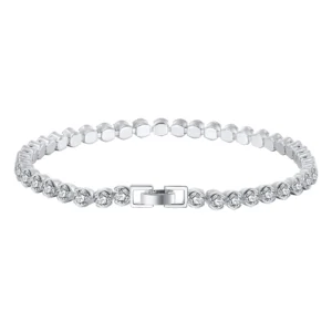 925 Sterling Silver Bezel Setting Tennis chain Bracelet 6.5" for her