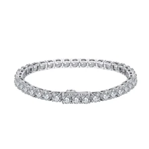 Stunning 925 Sterling Silver Tennis chain Bracelet 6.5" 4 mm