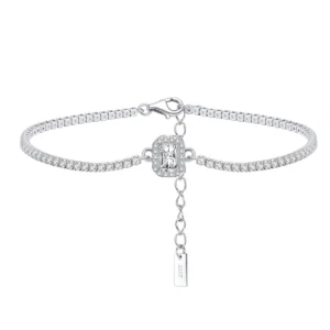Womens 925 Sterling Silver Tennis chain Bracelet 1.5 mm
