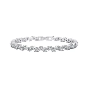 Womens 925 Sterling Silver Prong Setting Tennis Bracelet 7.5"