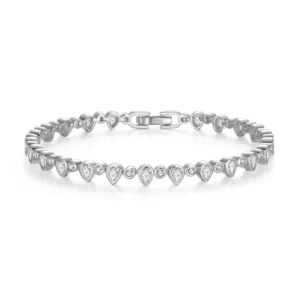 925 Sterling Silver bezel Setting Tennis Bracelet for her 6.5"