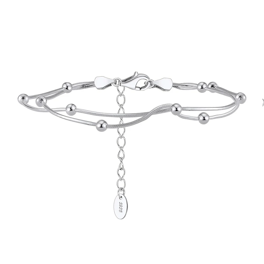 Round Snake Satellite Chain 925 Sterling Silver Bracelet