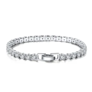 925 Sterling Silver Tennis chain Bracelet 7.5" 4 mm