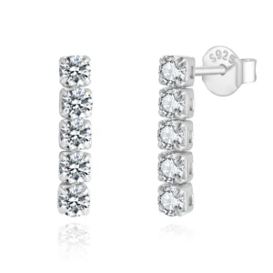 Womens 925 Sterling Silver stud Earrings with stones
