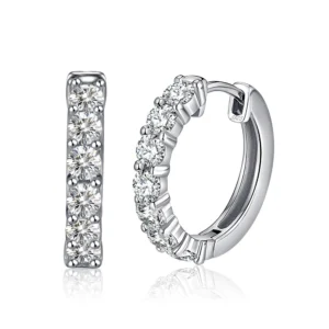 925 Sterling Silver Hoop Earrings with cubic zirconia for her