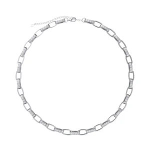 925 Sterling Silver Necklace for her Punk Style Cuban Link Chain