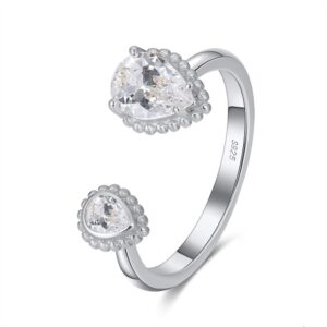 925 Sterling Silver Adjustable womens ring