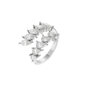 925 Sterling Silver Adjustable ring with stones for her