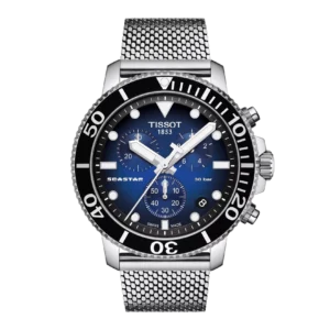 Tissot T120.417.11.041.02 Seastar 1000 Chronograph Blue dial watch for man mesh strap