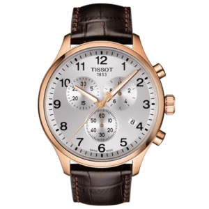 Tissot T116.617.36.037.00 Chrono XL Classic rose gold watch with leather strap