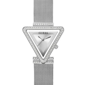 GUESS GW0508L1 Silver-Tone Triangle Mesh strap Analog Watch
