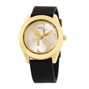 GUESS W0911L3 Womens Analogue Quartz Watch with black Silicone Strap