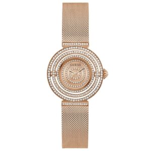 GUESS GW0550L3 Rose Gold Crystal Dial Steel Mesh Watch