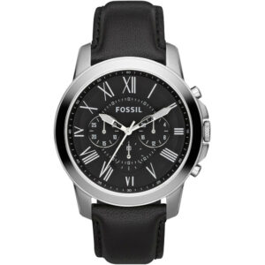 Fossil FS4812 Grant Chronograph Black Leather Watch