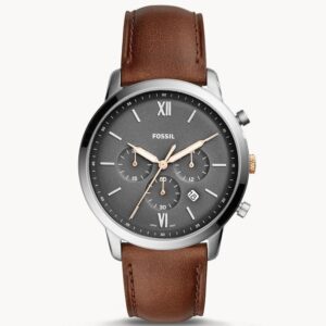Fossil FS5408 Men's Analogue Quartz Watch with Leather Strap