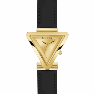 GUESS GW0548L3 Golden-Tone Triangle leather strap Analog Watch