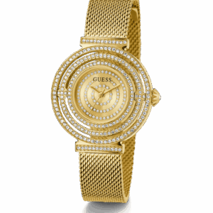 GUESS GW0550L2 Gold Crystal Dial Steel Mesh Watch