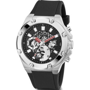 GUESS GW0334G1 Silver-Tone and Black Multifunction Watch