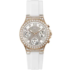 GUESS GW0257L2 Moonlight Women's Rose gold Watch with white strap