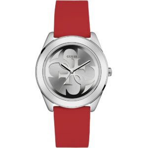 GUESS GW0689L1 silver Dial with red strap watch