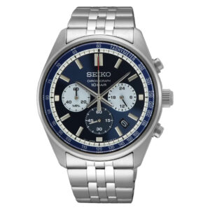 Seiko SSB427P1 Deep Blue Dial Stainless Steel Chronograph Watch for Men