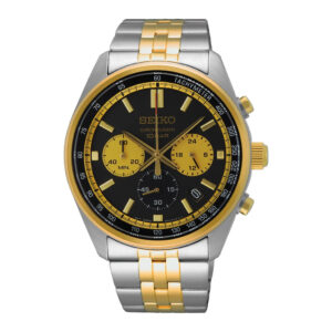Seiko SSB430P1 Black Gold Chronograph Watch for Men