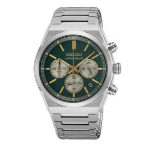 Seiko SSB461P1 Green Dial Stainless Steel Chronograph Watch for Men